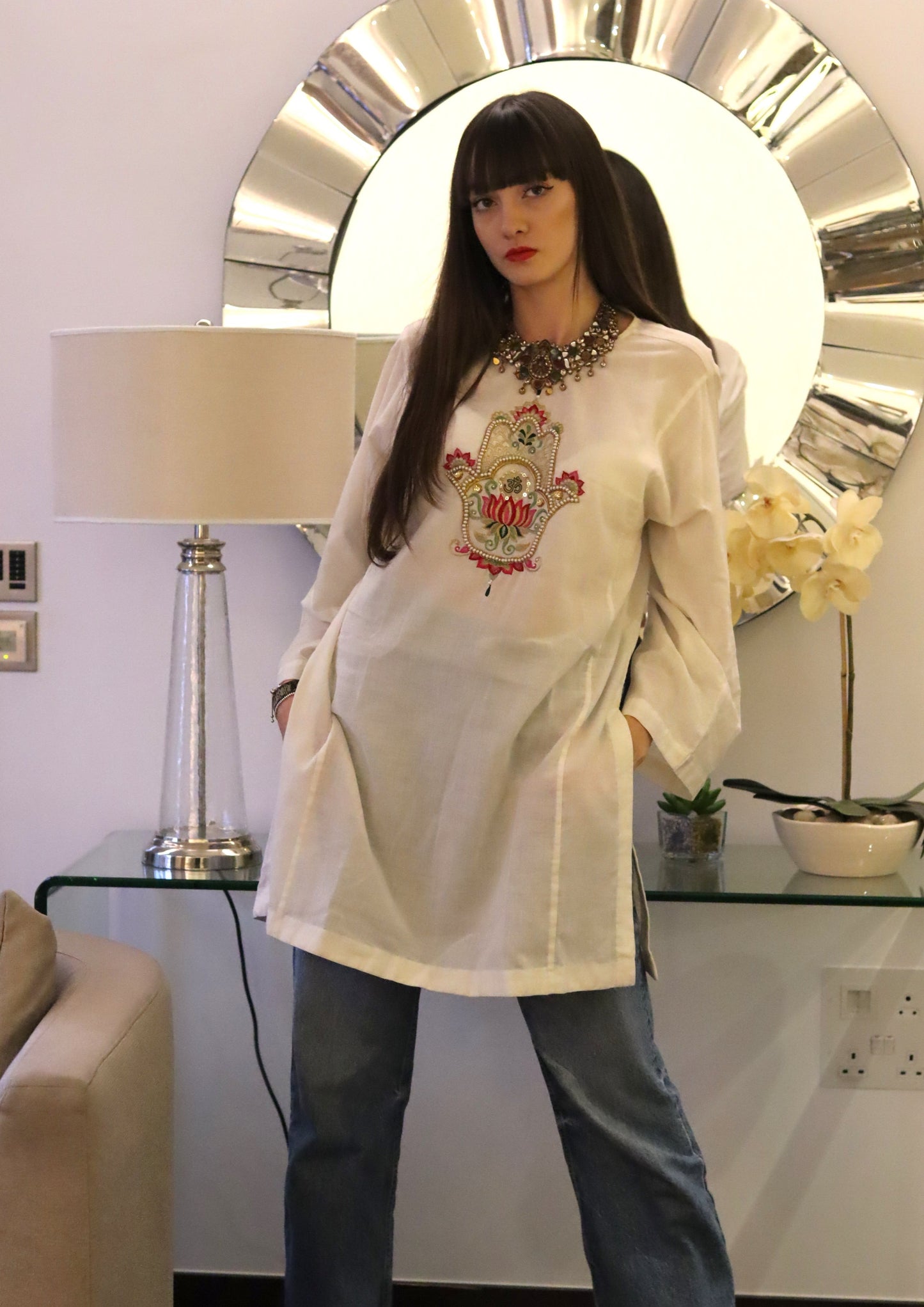 Hamsa Lotus short Kurta