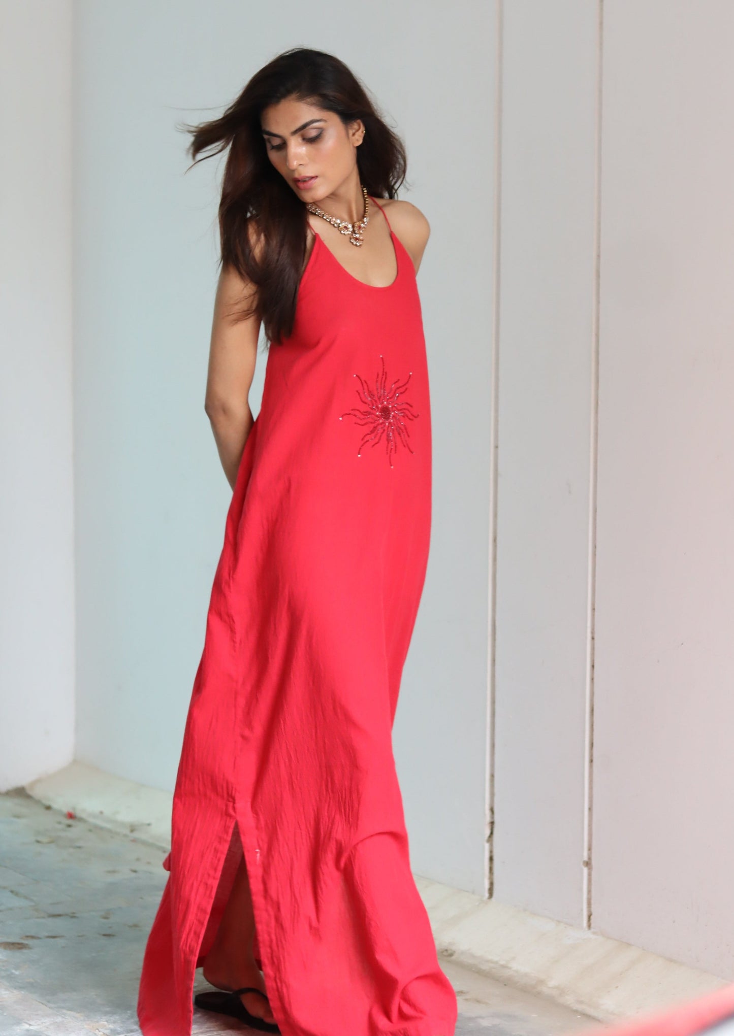 Sun swirl red dress