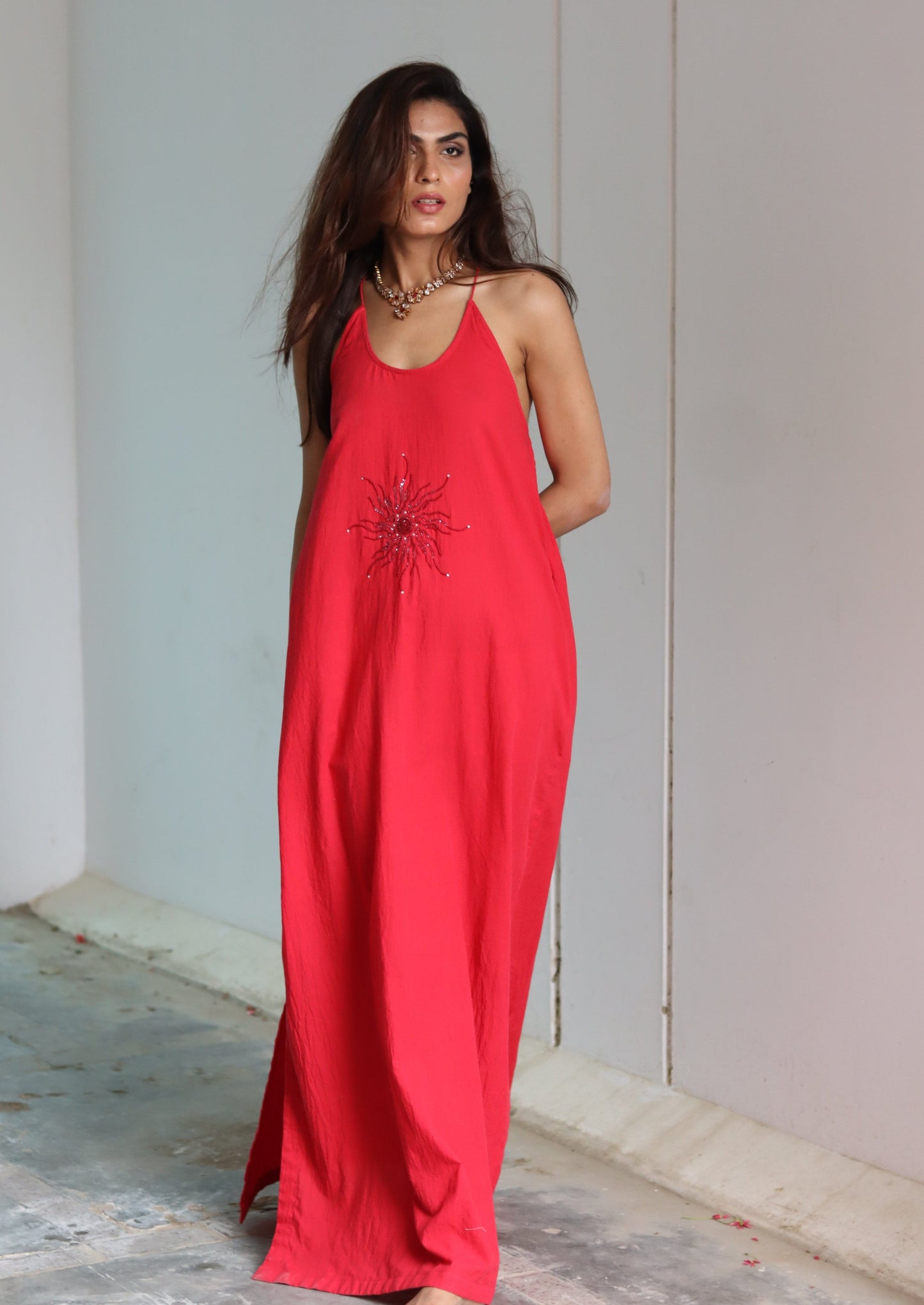Sun swirl red dress