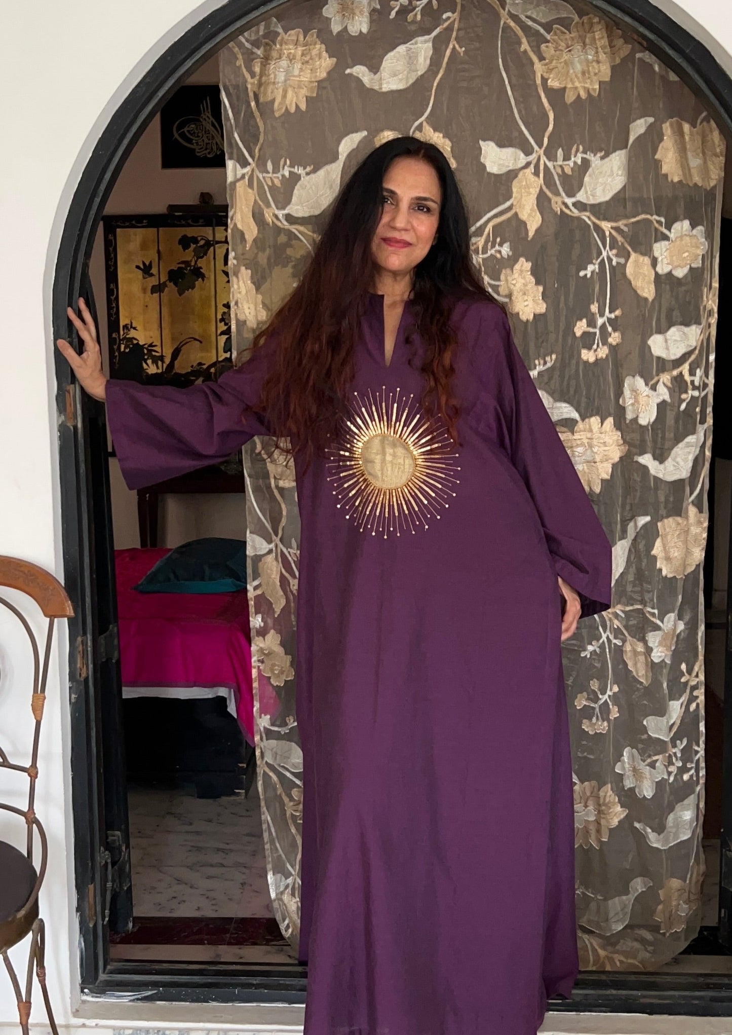 Sun long kurta in purple