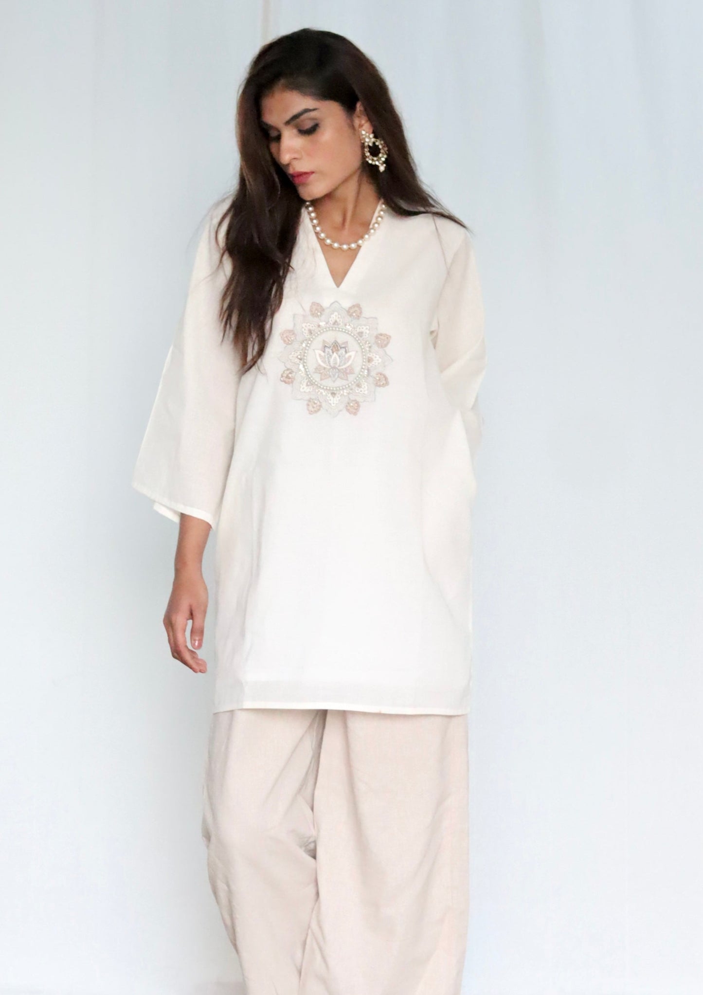 Mandala by the sea mini dress white