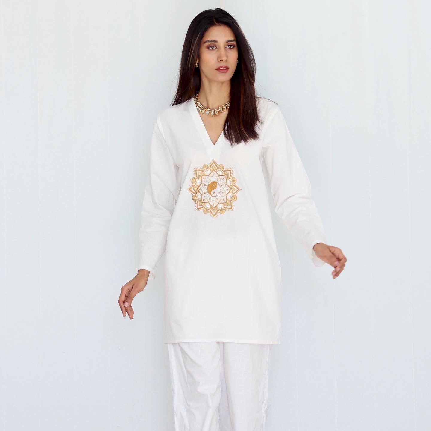 Yin Yang mandala short shirt