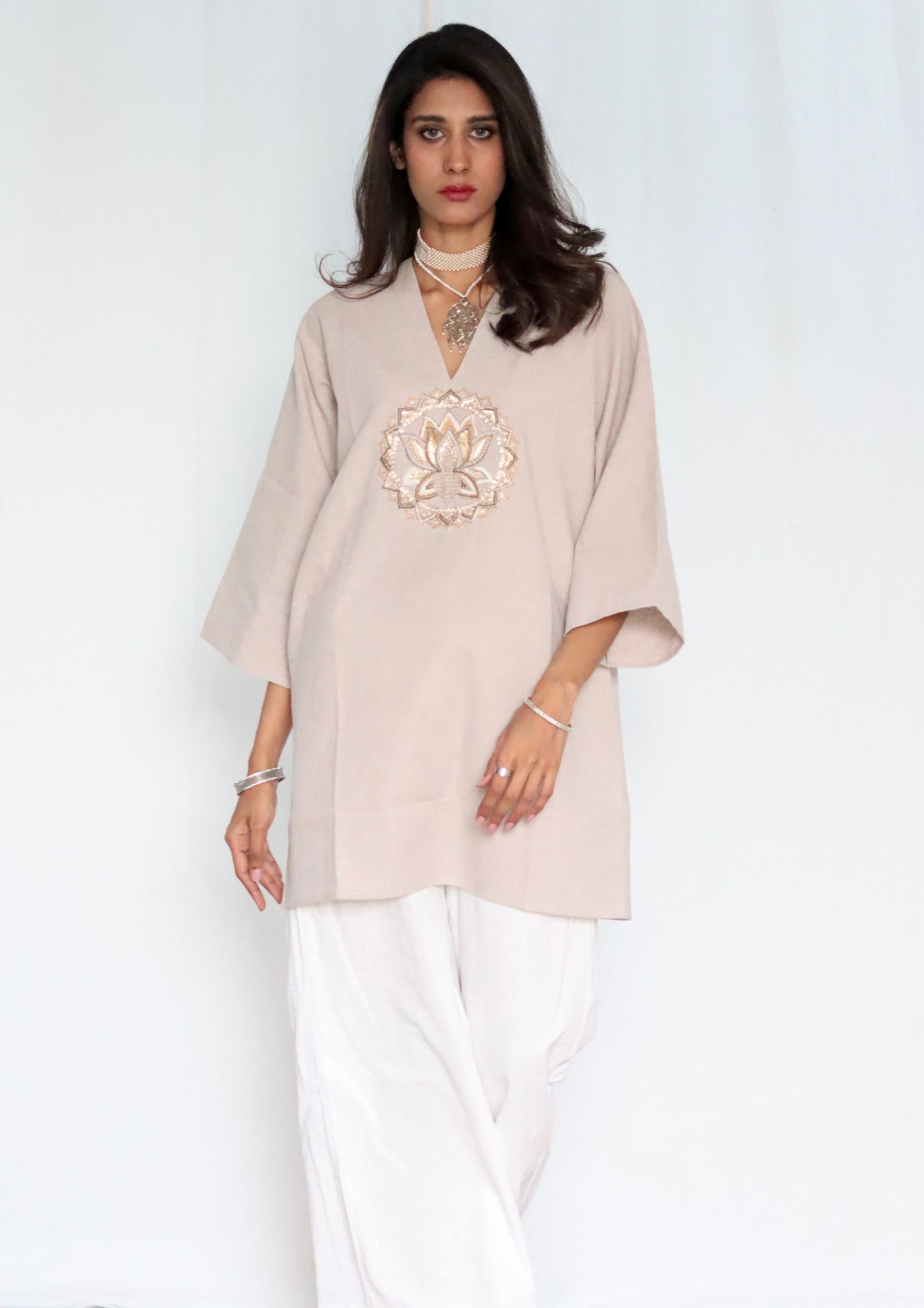 White Lotus bloom mini dress