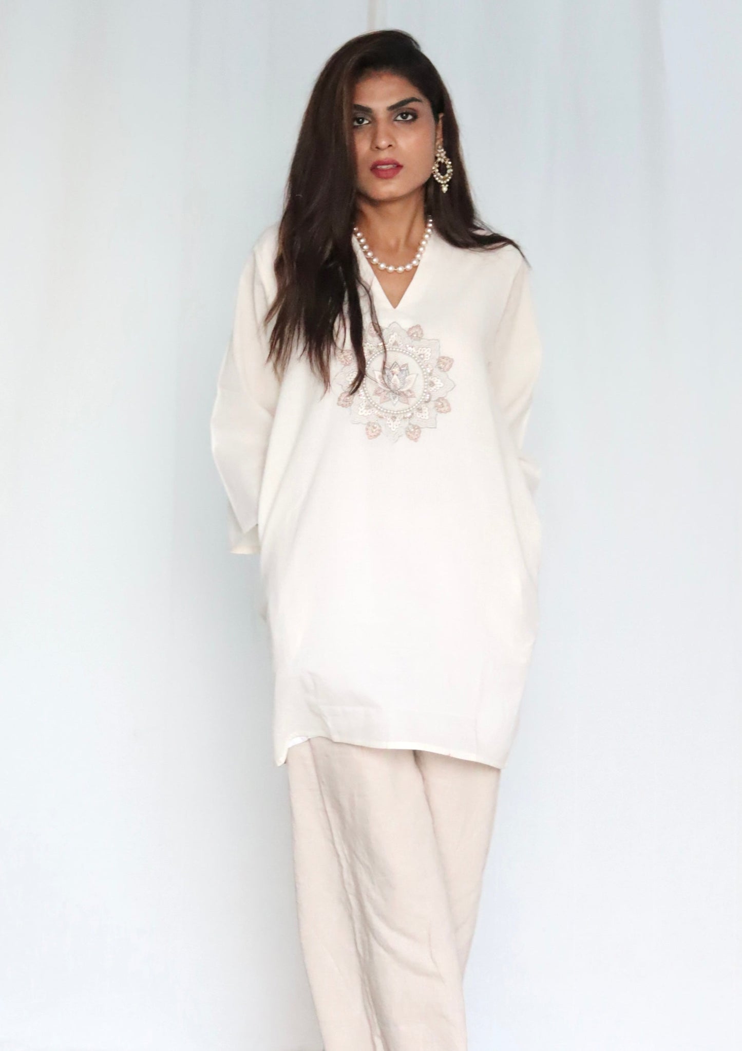 Mandala by the sea mini dress white