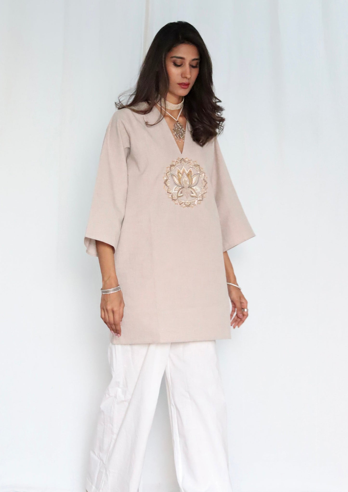 White Lotus bloom mini dress