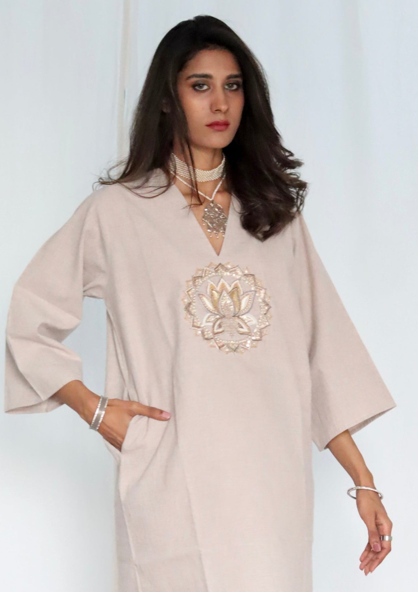 White Lotus bloom mini dress