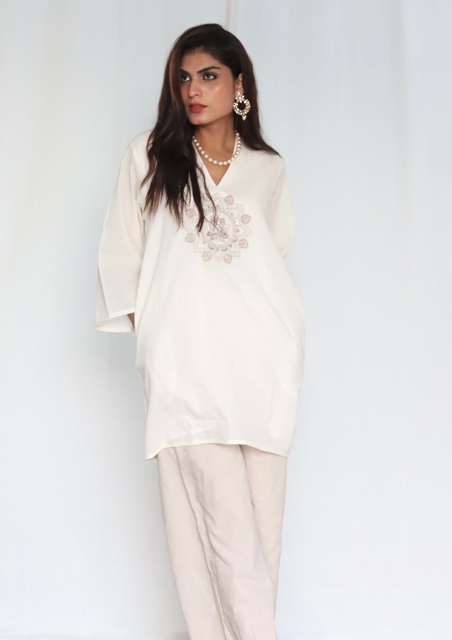 Mandala by the sea mini dress white