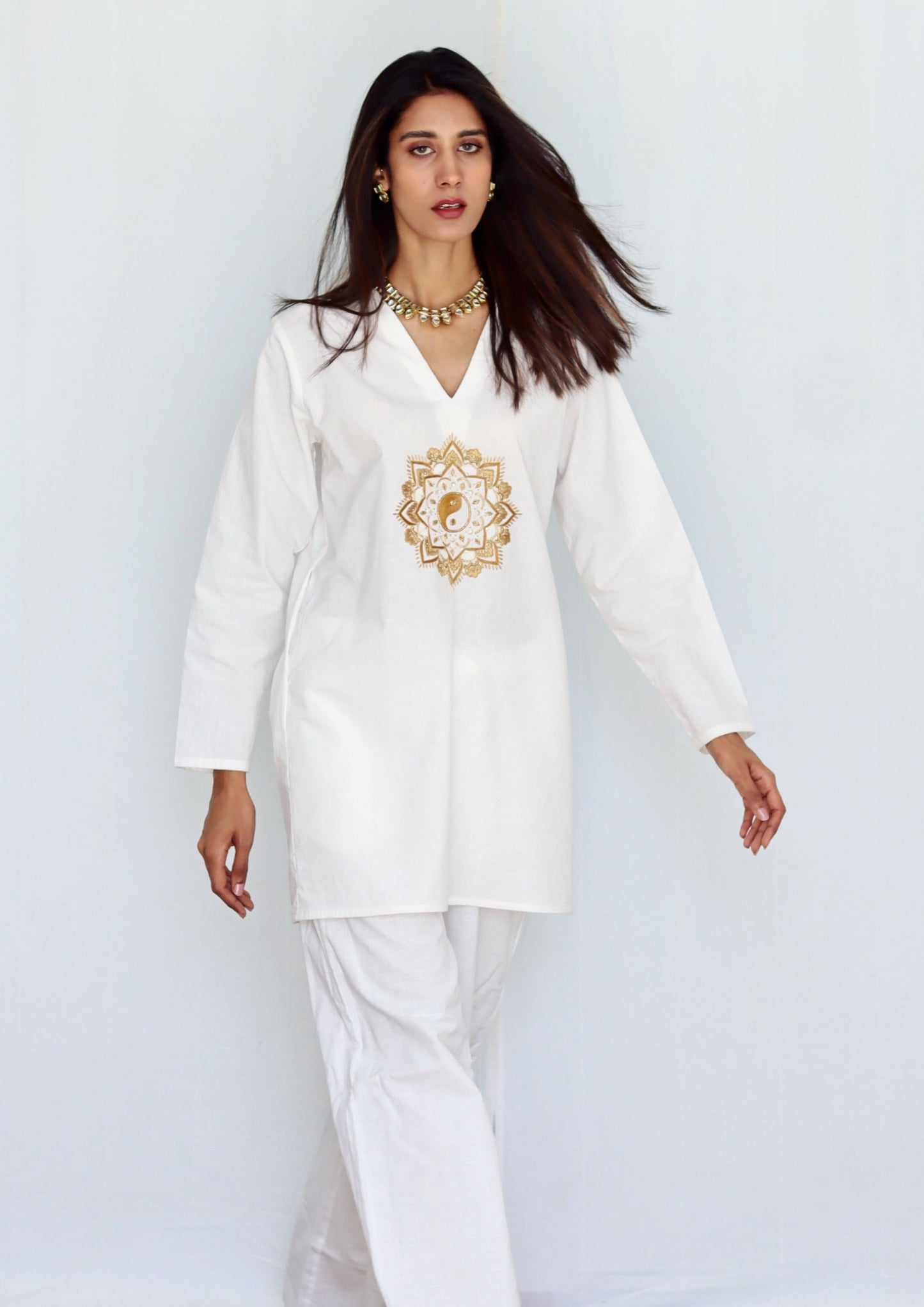 Yin Yang mandala short shirt