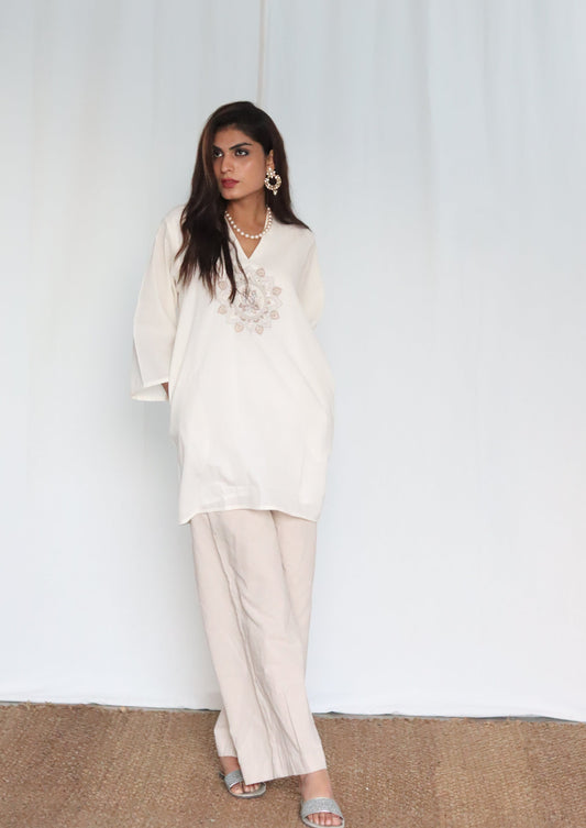 Mandala by the sea mini dress white