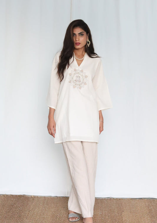 Mandala by the sea mini dress white