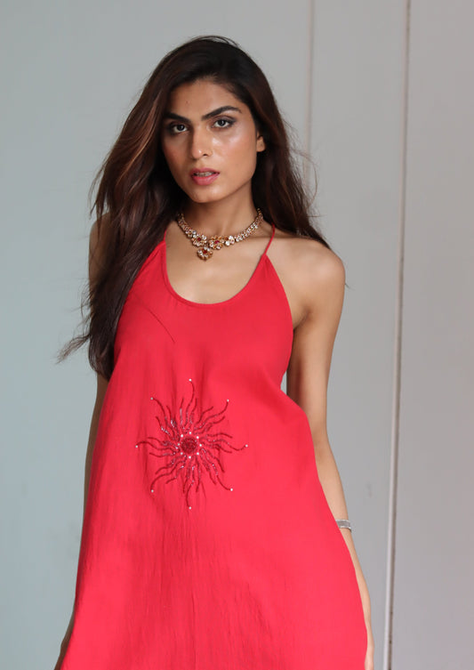 Sun swirl red dress