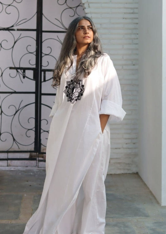 Yin yang mandala long kurta