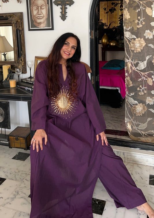 Sun long kurta in purple