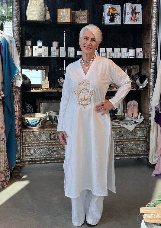 Hamsa lotus long shirt