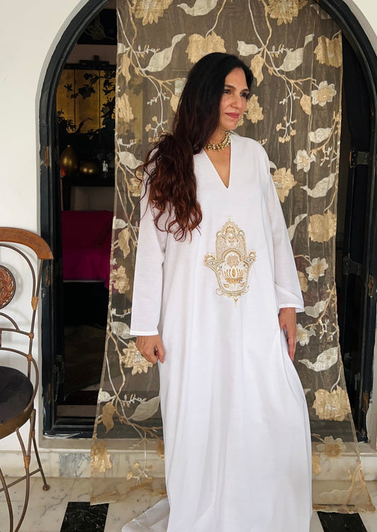 Hamsa lotus long dress