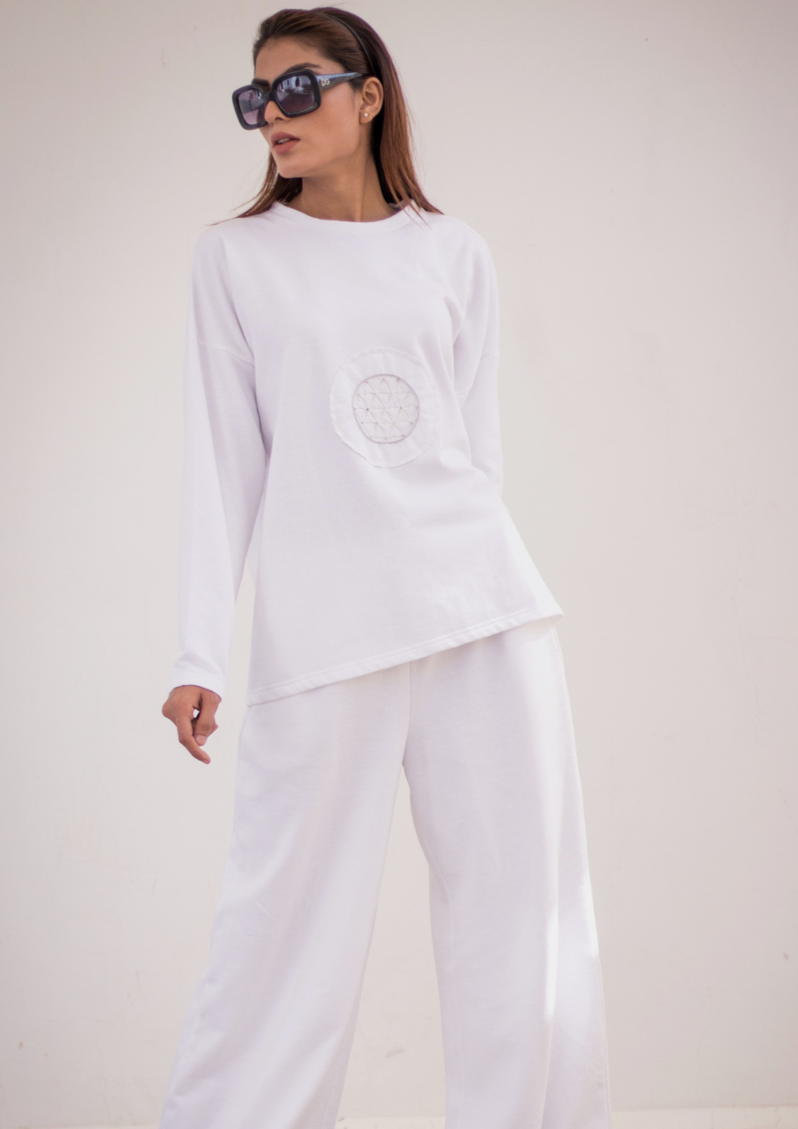 Luxury knits sweatshirt in white