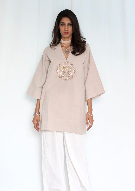 White Lotus bloom mini dress