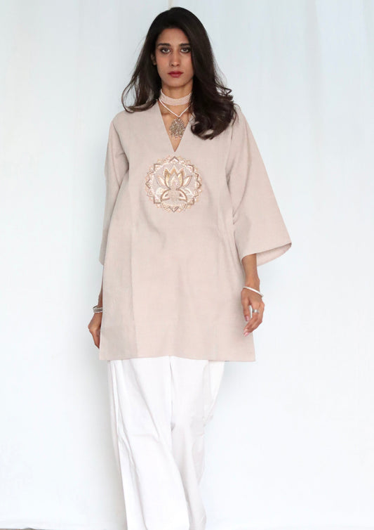 White Lotus bloom mini dress